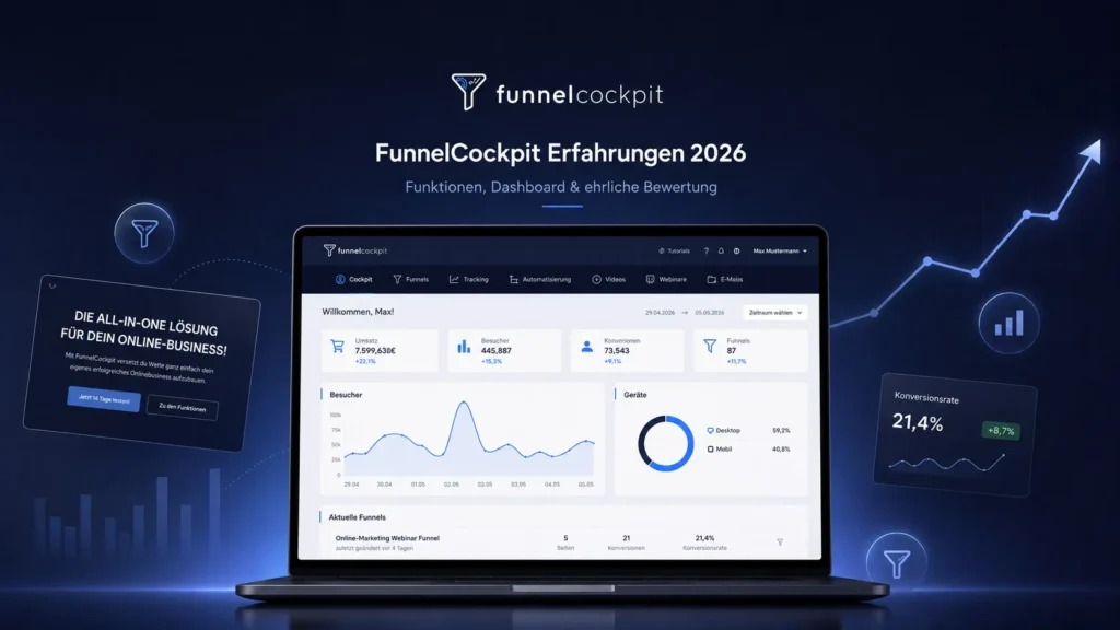 FunnelCockpit Erfahrungen 2026: Test, Bewertung, Preise und ist die Software seriös?