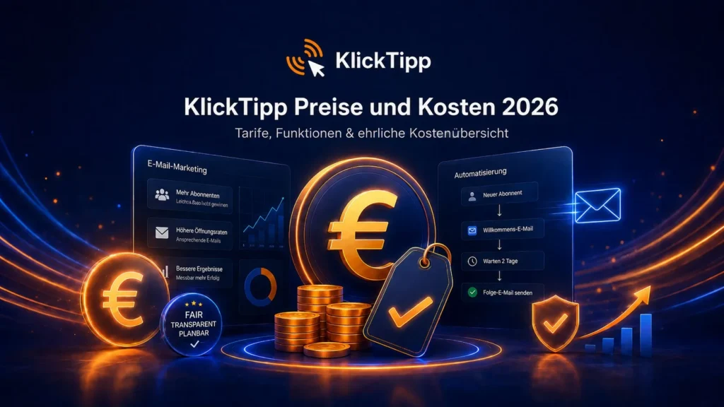 KlickTipp Preise 2026: Kosten, Tarife und welcher Plan sich lohnt